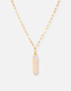 Elevated Faith Gold Necklace with a rectangular pendant featuring the text, part of Christian Jewelry collection