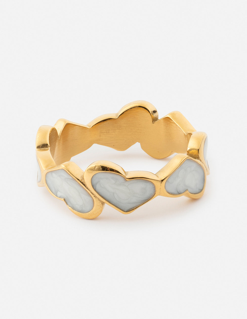 Elevated Faith Gold Heart Ring with Marble Inlay, perfect for Christian Jewelry enthusiasts