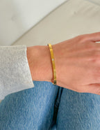 Elevated Faith Gold Cuff Bracelet for Women, a stylish Christian Jewelry Bracelet with minimalist design