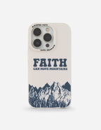 Elevated Faith Christian iPhone Case featuring mountains and motivational text design