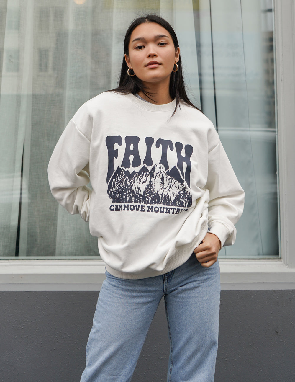 Faith Can Move Mountains Unisex Crewneck - RepThe1 Christian Apparel