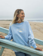Light blue Christian Crewneck Sweatshirt with 'Free From Fear' graphic for casual wear