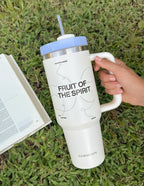 Elevated Faith Fruit of the Spirit Tumbler as a meaningful Christian Gifts option for daily hydration