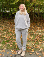 Cozy gray sweatpants from Elevated Faith featuring a relaxed fit, part of Christian Apparel collection