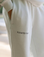 Elevated Faith White Sweatpants featuring Christian Apparel design, perfect for comfort and style