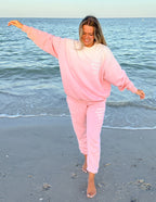 Elevated Faith Pink Sweatpants for Women featuring Christian Apparel design with inspirational text