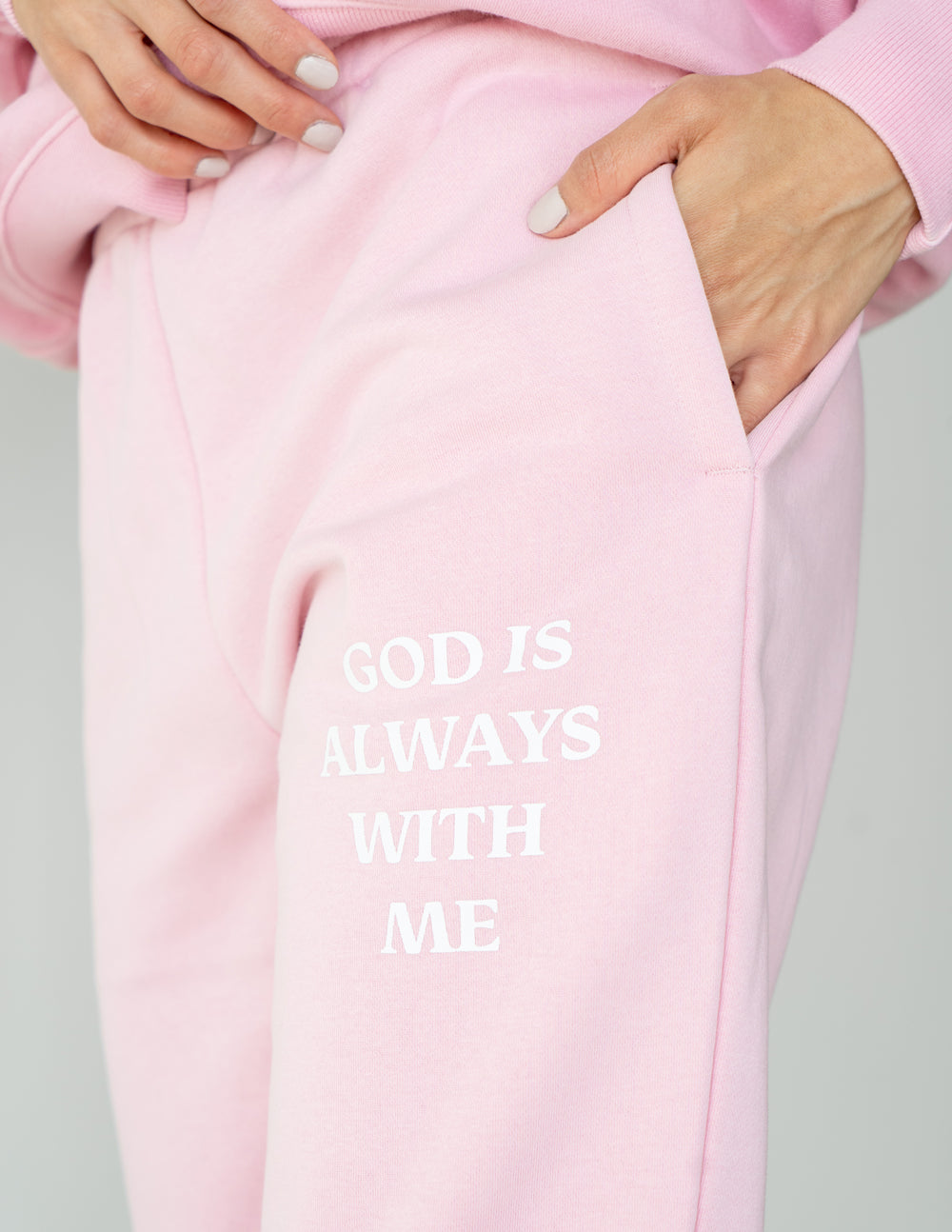 God Is Always With Me Pink Unisex Sweatpant