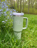 Elevated Faith Green Tumbler with 'God Works for the Good' for Christian Gifts