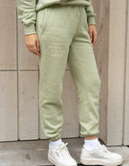 Light Green Elevated Faith Sweatpants with 'God Works For The Good' Print, perfect Christian Apparel