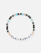 Elevated Faith Christian Jewelry Bracelet featuring beads and letters spelling 'GOD IS GREAT'