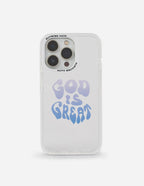 Elevated Faith Christian iPhone Case with the text 'God is Great' in colorful design