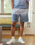 Men's Elevated Faith Christian Shorts in Blue with 'God is Great' print for comfortable wear