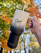 Elevated Faith Christian Gifts Tumbler with God design and removable straw in a stylish gradient finish