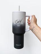 Elevated Faith large tumbler with ombre design, perfect for Christian gifts and beverages on the go