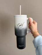 Elevated Faith Christian Gifts Tumbler with Inspirational Design and Reusable Straw