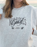 Elevated Faith Christian Crewneck Sweatshirt in Gray featuring 'God of Miracles' design for everyday comfort