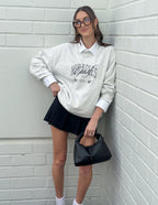 Elevated Faith Christian Crewneck Sweatshirt in Light Gray with Stylish Graphic Design