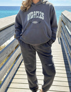 Elevated Faith Christian Apparel Sweatpants in Dark Gray, perfect for casual and comfortable wear by the beach