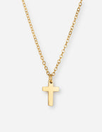 Gold cross pendant necklace from Elevated Faith, perfect for Christian Jewelry enthusiasts