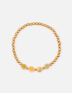 Gold Beaded Letter Bracelet featuring W W J D beads, perfect Christian Jewelry Bracelet for daily wear