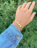 Gold Elevated Faith Letter Bracelet featuring initial charms as stylish Christian Jewelry Bracelet