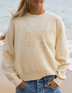 Elevated Faith Christian Crewneck Sweatshirt in cream with 'Heart of God' design for a stylish, casual look