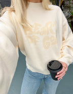 Cream Elevated Faith Christian Crewneck Sweatshirt with 'Heart of God' graphic design