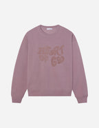 Elevated Faith Christian Crewneck Sweatshirt in Soft Lavender with Heart of God Design
