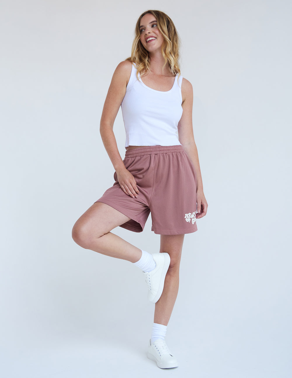 Elevated Faith Christian Shorts in Dusty Rose with a Comfortable Fit for Casual Wear