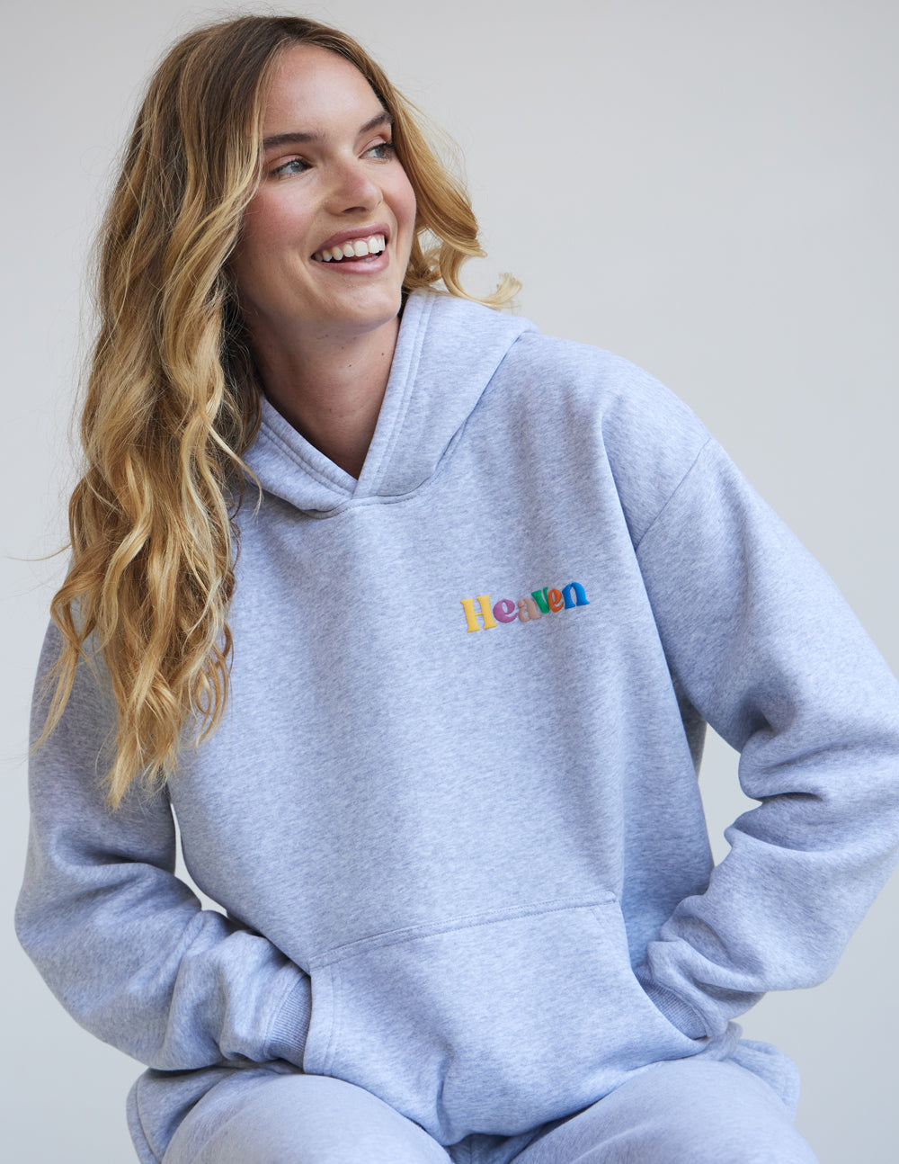 Elevated Faith Christian Hoodie in Gray with Multicolor Heaven Graphic on the Front