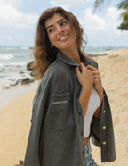 Elevated Faith Christian Jacket in Gray with Button Closure for a Stylish, Faith-Inspired Look