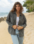 Elevated Faith Christian Jacket in gray, featuring a casual style perfect for beach outings