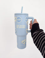 Elevated Faith Heaven is Home Tumbler Ideal for Christian Gifts with a Reusable Straw
