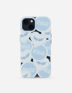 Christian iPhone Case featuring blue 'Heaven is Home' design on a clear background.