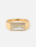 Elevated Faith Gold Heaven Ring in Christian Jewelry with a Bold Design