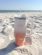 Elevated Faith Tumbler with Gradient Design, Perfect Christian Gifts for Beach Lovers