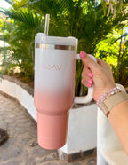 Elevated Faith Tumbler in Pink Gradient, perfect for Christian gifts and daily hydration