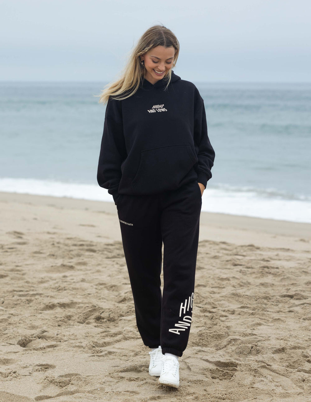 Elevated Faith Black Sweatpants with Inspirational Design for Comfortable Christian Apparel