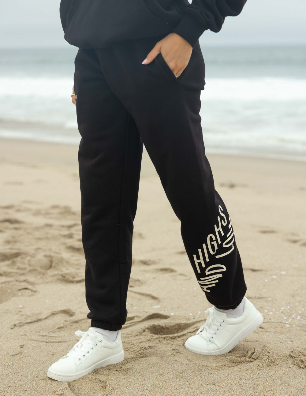 Elevated Faith Christian Apparel Black Sweatpants with Highs Print and Pockets for Comfort