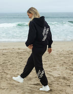 Elevated Faith Black Sweatpants for Women featuring Christian Apparel text print, perfect for casual wear