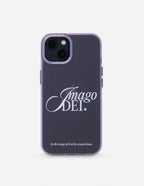Elevated Faith Christian iPhone Case with Imago Dei design in purple for protective and stylish use