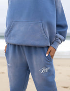 Blue Elevated Faith Sweatpants featuring Imago Dei logo, perfect for Christian Apparel enthusiasts