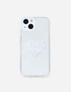 Elevated Faith Christian Phone Case with a light blue design featuring 'It's Still in God's Hands'