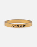 Gold Elevated Faith Ring Engraved with John 3:16, Perfect Christian Jewelry for Daily Inspiration