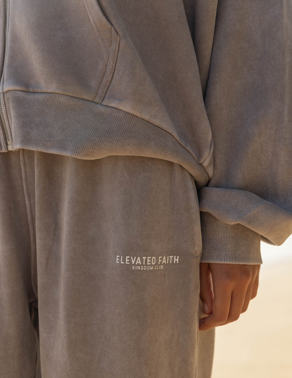 Elevated Faith Comfortable Sweatpants in Neutral Color, Perfect for Christian Apparel Enthusiasts