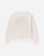 Elevated Faith Christian Crewneck Sweatshirt in white featuring a 'Lost and Found' graphic design on the back