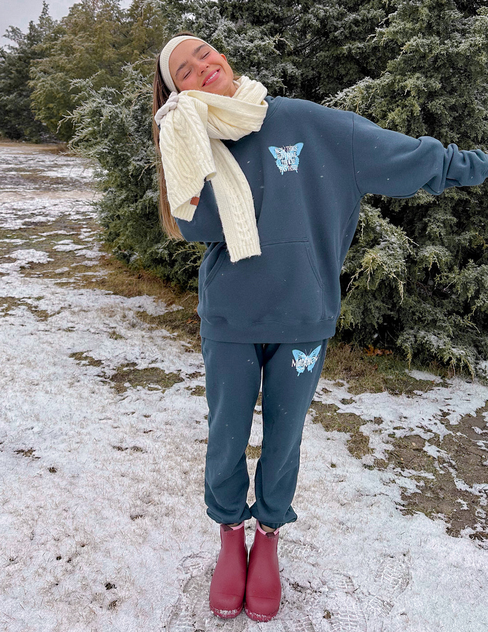 Cozy Elevated Faith Sweatpant in Dark Blue, ideal for stylish Christian Apparel outfits