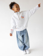 Gray Kids Jacket featuring Made New design, part of Elevated Faith's Christian Kids Apparel collection