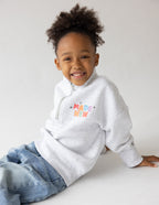 Cozy Elevated Faith Kids Jacket in Gray with 'Made New' Design for Christian Kids Apparel