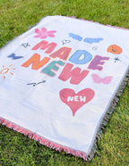 Elevated Faith Made New Blanket with Colorful Design for Christian Gifts